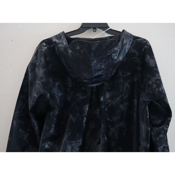 Rains 18340 Women Sz XL Black Echoes Hooded A-Line Polyester Snap Up Jacket $125 - Picture 4 of 12